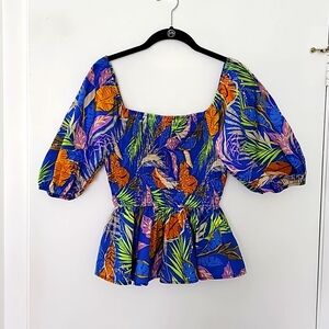 Flying Tomato Tropical poplin top